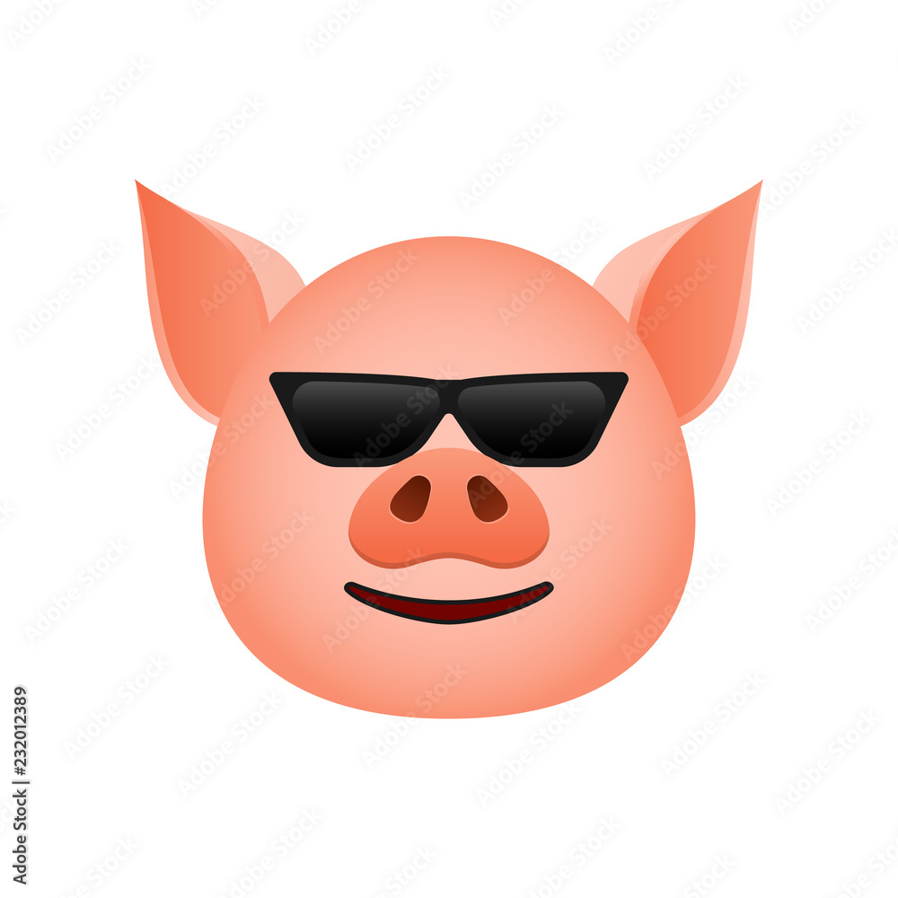 Pig in cool in sunglasses emoji icon. Element of new year symbol icon for mobile concept and web apps. Detailed Pig in cool in sunglasses emoji icon can be used for web and mobile Pig in cool in sunglasses emoji icon. Element of new year symbol icon for mobile concept and web apps. Detailed Pig in cool in sunglasses emoji icon can be used for web and mobile