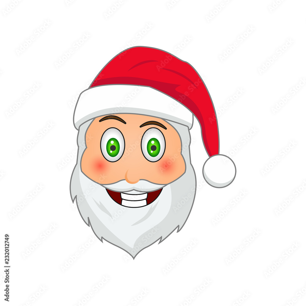Emoji Santa Claus. Winter Holidays Emoticon. Santa Clause in smile emoji icon Emoji Santa Claus. Winter Holidays Emoticon. Santa Clause in smile emoji icon