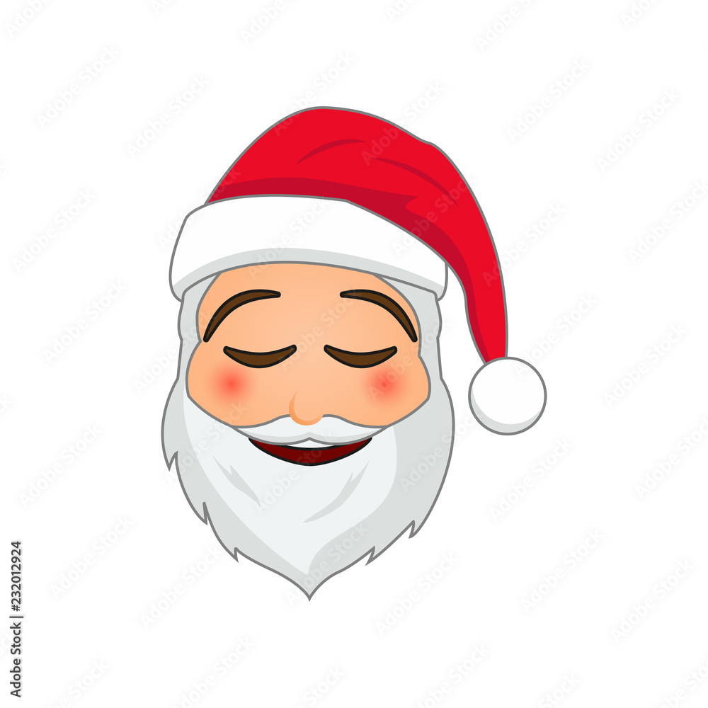 Emoji Santa Claus. Winter Holidays Emoticon. Santa Clause in easy pleasant smile emoji icon Emoji Santa Claus. Winter Holidays Emoticon. Santa Clause in easy pleasant smile emoji icon