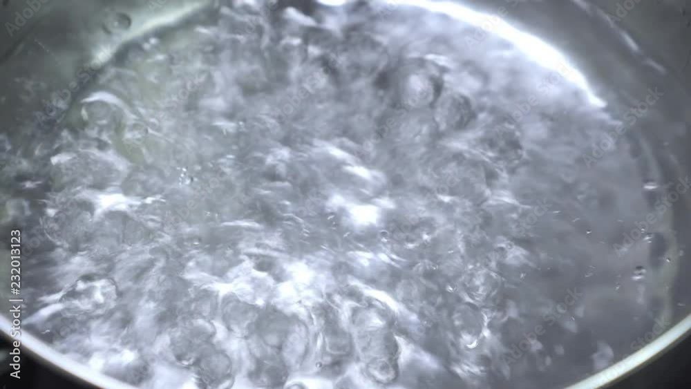 Boiling water in metal pan Boiling water in metal pan