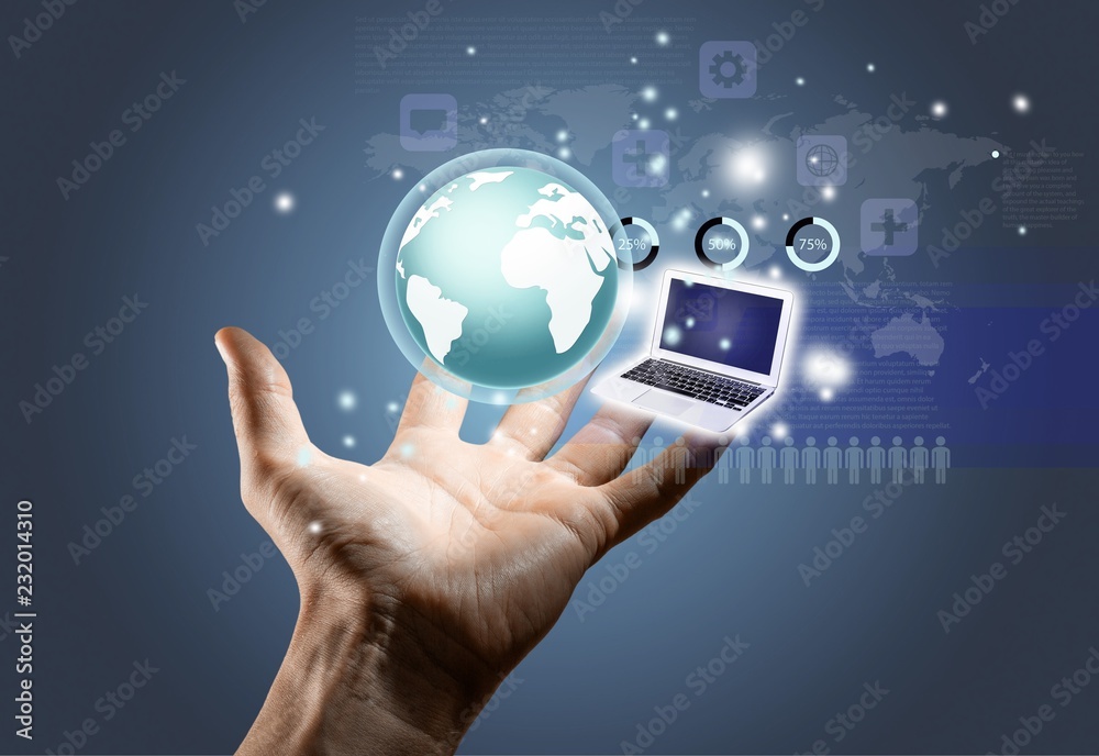 Businessman hands holding web icons and signs, Businessman hands holding web icons and signs,
