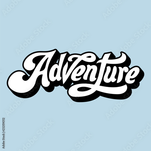 Adventure word typography style illustration