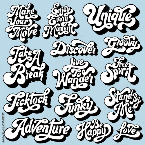 Mixed set of motivational typography