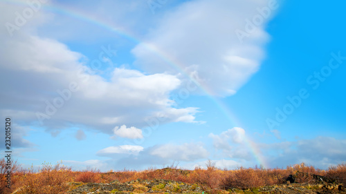 Rainbow background in Iceland