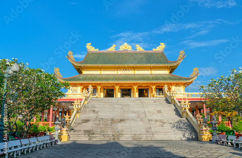Vung Tau  Vietnam - September 30th  2018  Architecture presbytery temple Dai Tong Lam afternoon sunshine  which attracts tourists to visit spiritually and relax soul on weekends in Vung Tau  Vietnam