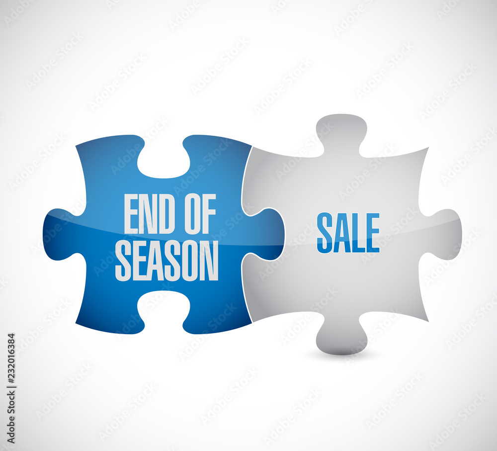 End of season sale, puzzle pieces message concept End of season sale, puzzle pieces message concept