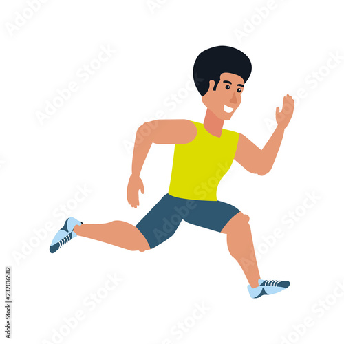 young athletic man running avatar character