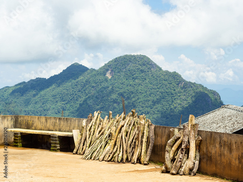 Scenic view landscape of mountains in northern thailand. photo