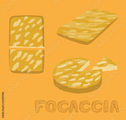 Bread Kind Focaccia Vector Illustration