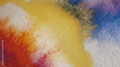 Abstract background. A mixture of color inks on paper. Liquid watercolors. photo