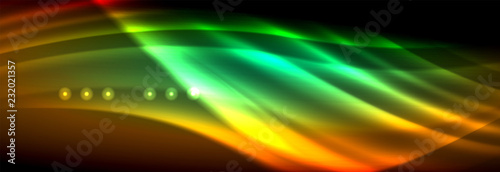 Liquid neon flowing waves, glowing light lines background