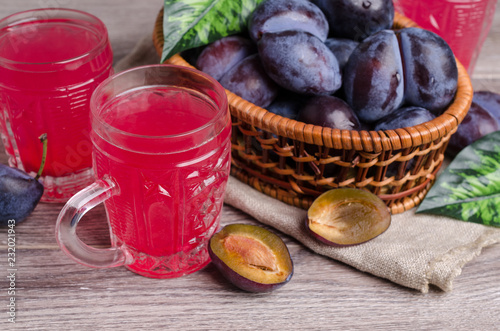 Red drink in glass photo