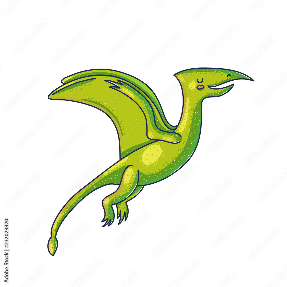 Fototapeta Kolor latający dinozaur kreskówka