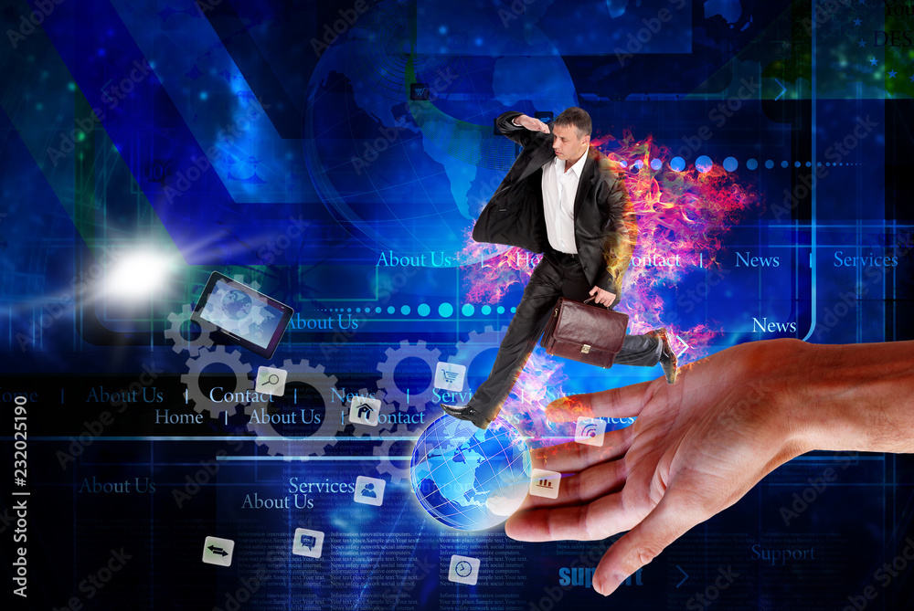 Obraz premium innovation burning wireless internet technologies