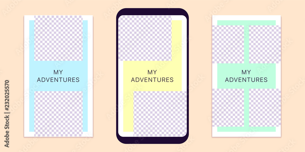 Story template for social media network. Editable Story template for social media network. Editable