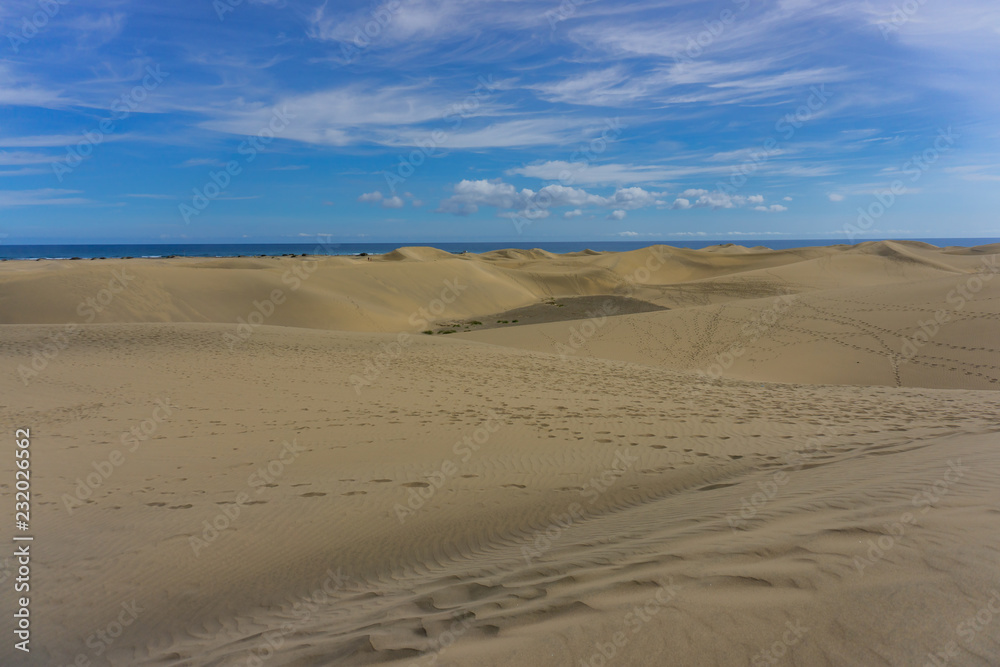 Sanddünen beim Ort von Maspalomas auf Gran Canaria