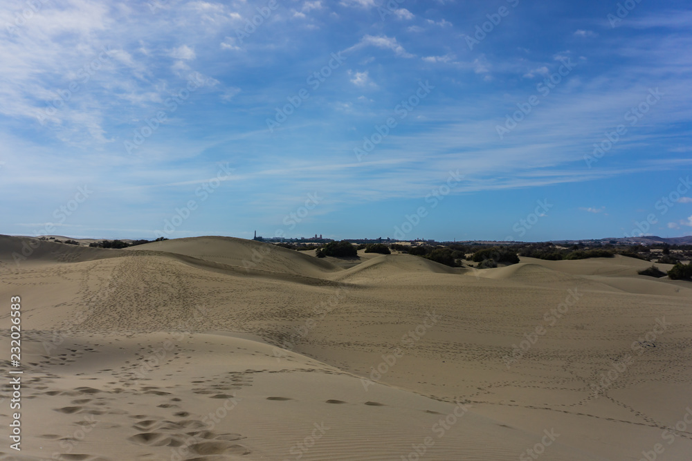 Sanddünen beim Ort von Maspalomas auf Gran Canaria