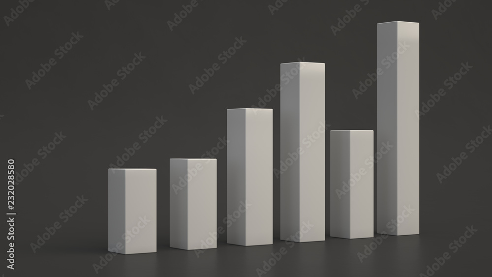 White bar diagram on black background