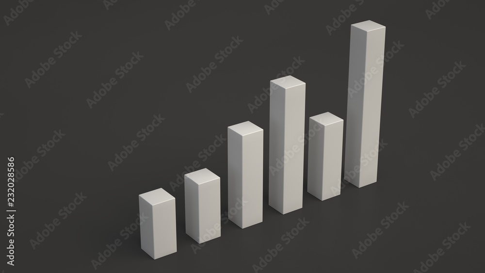 White bar diagram on black background