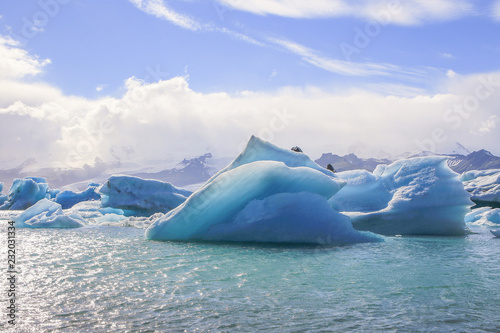 Icebergs in the glacier lagoon Jokulsarlon, Iceland