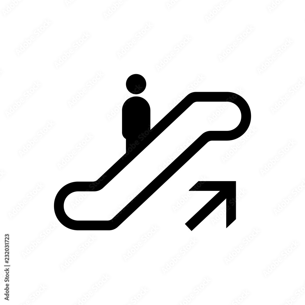 escalator (upstairs) icon / public information symbol