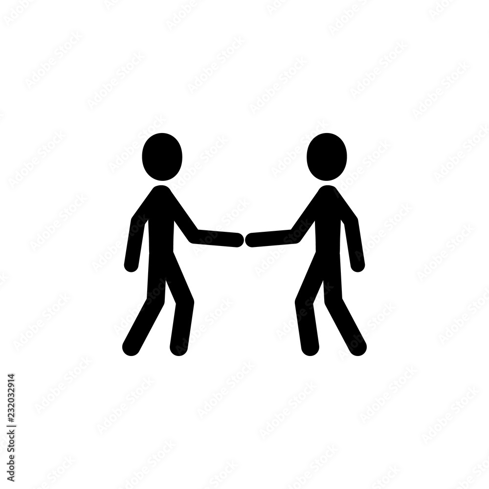 Two people and a handshake icon. Element of Problem solving. Premium quality graphic design. Signs and symbols collection icon for websites, web design, mobile app