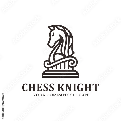 Chess knight logo, horse logo