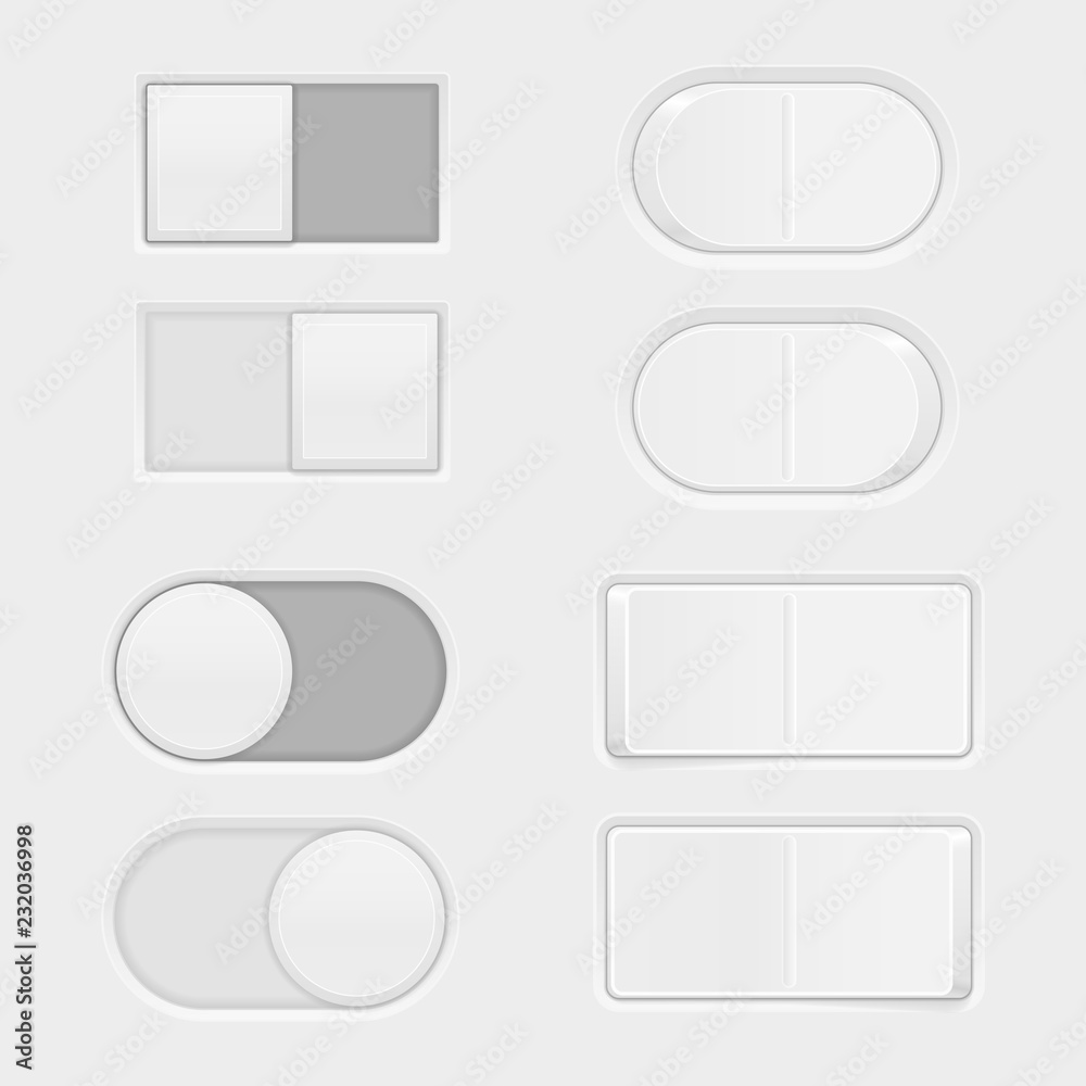 Switch gray 3d push buttons Switch gray 3d push buttons