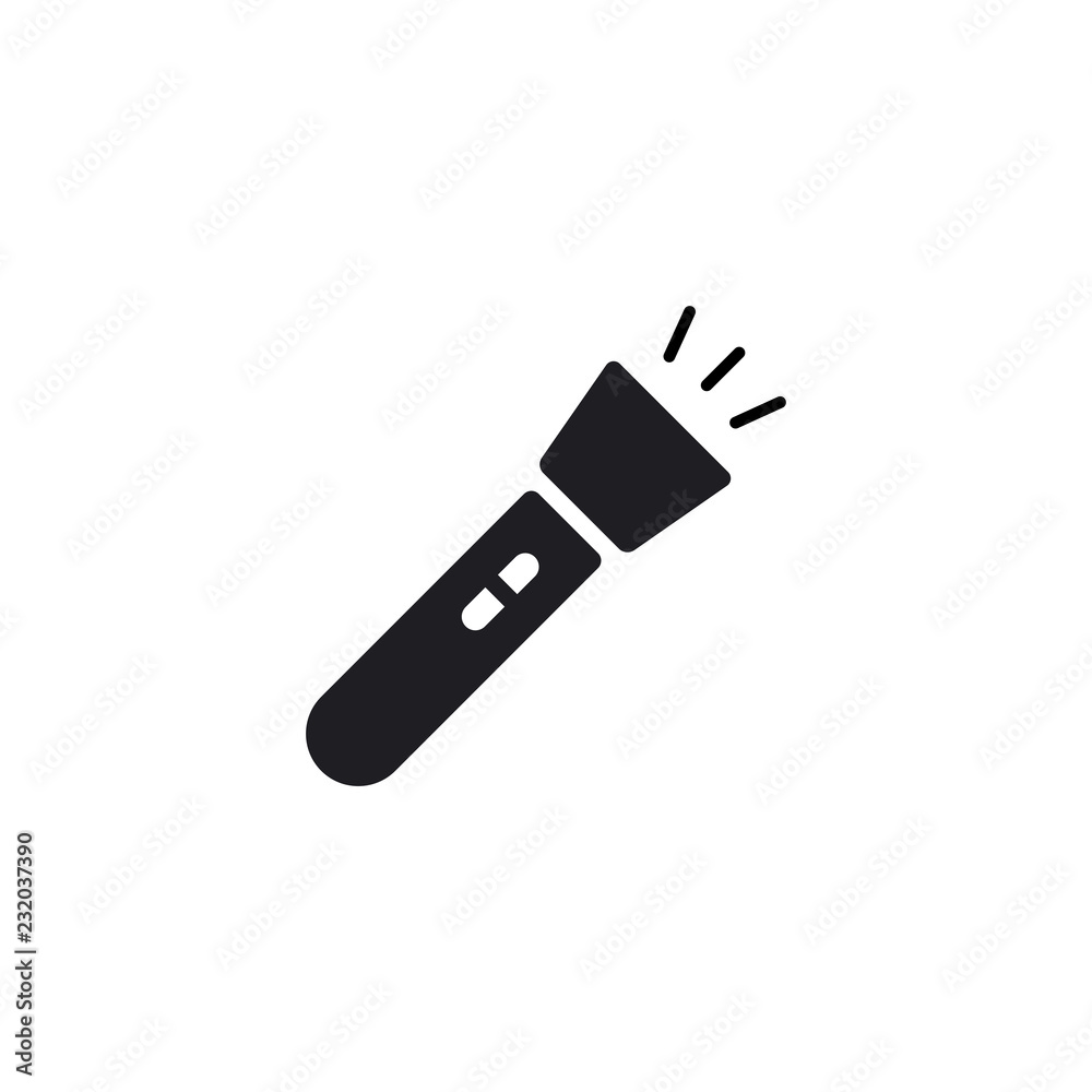black Flashlight vector icon black Flashlight vector icon