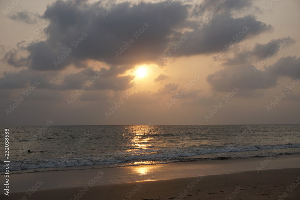 Sunset over the Indian Ocean, Agonda Beach, South Goa, India Sunset over the Indian Ocean, Agonda Beach, South Goa, India