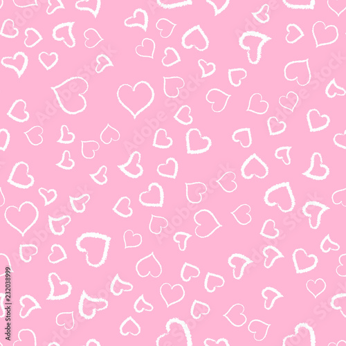 Abstract seamless pattern for valentines day. Romantic combination of pink and white tones.