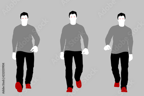 Walking man. Vector illustr...