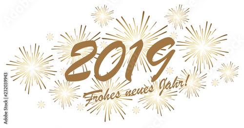 Happy New Year 2019 fireworks concept