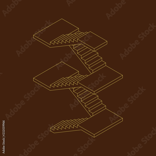 Staircase with platforms. V...