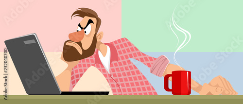 Man working on a laptop