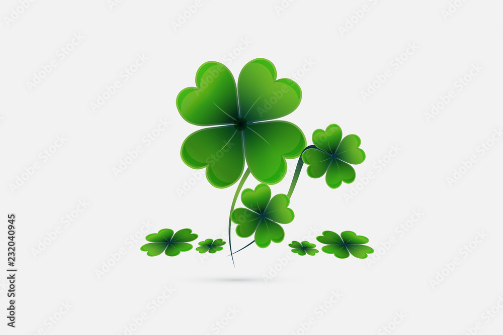 St. Patrick's day lucky plant greetings card template