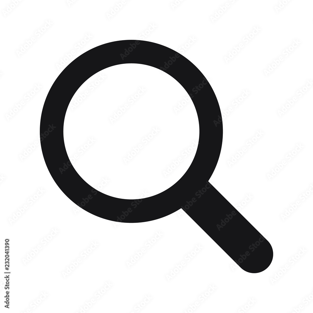 Search icon. Magnifying glass icon, vector magnifier or loupe sign. Search icon. Magnifying glass icon, vector magnifier or loupe sign.