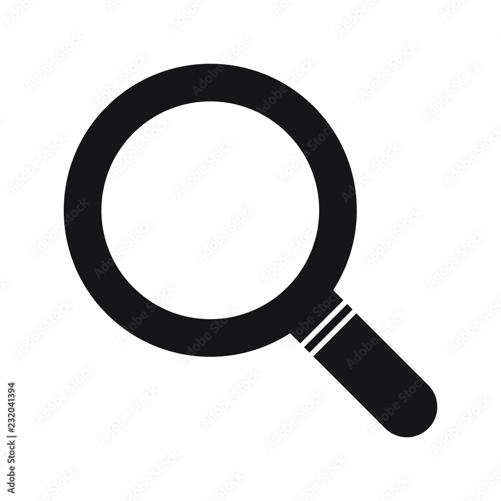 Search icon. Magnifying glass icon, vector magnifier or loupe sign. Search icon. Magnifying glass icon, vector magnifier or loupe sign.