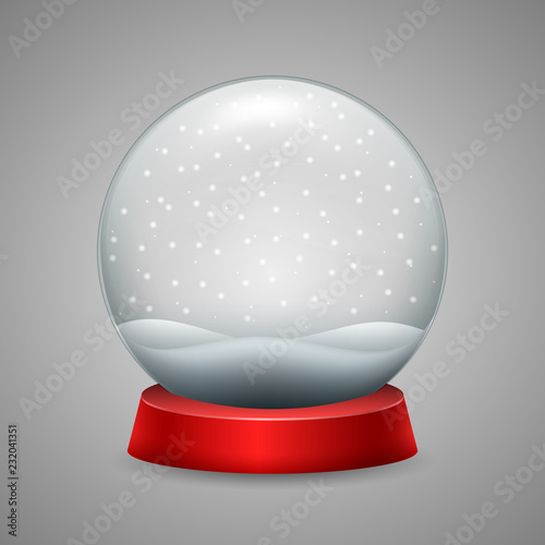 Christmas snow globe with snowfall
