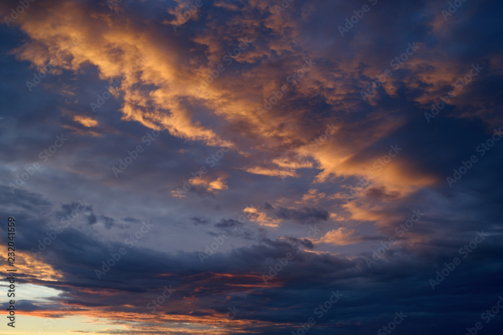 sky sunset red clouds and dark cloudy clouds