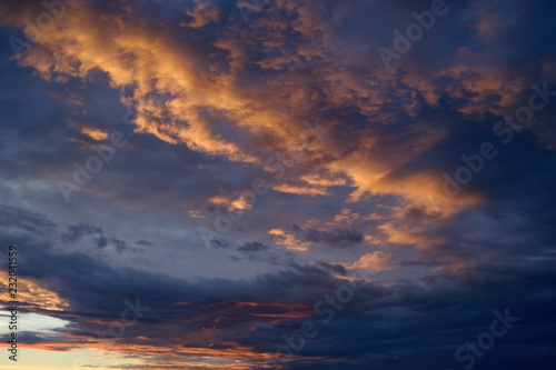 sky sunset red clouds and dark cloudy clouds