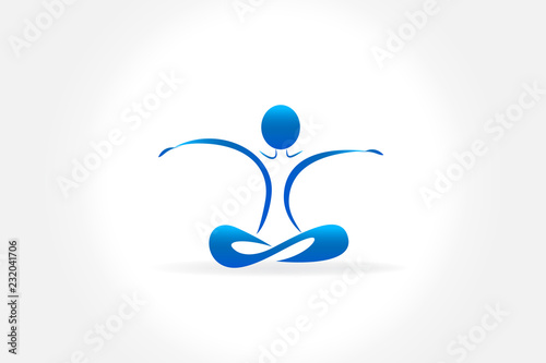 Logo yoga man vector image