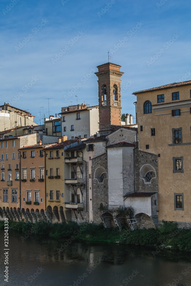 Buildings near Arno river in Florence, Italy