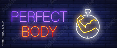 Foto Perfect body neon sign