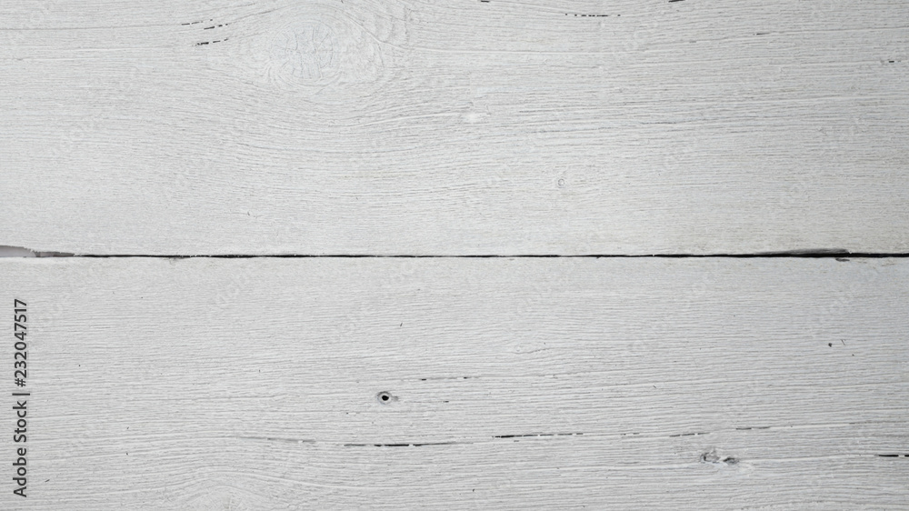 Fototapeta premium Empty white, light wood surface background texture. Old grunge wood plank.