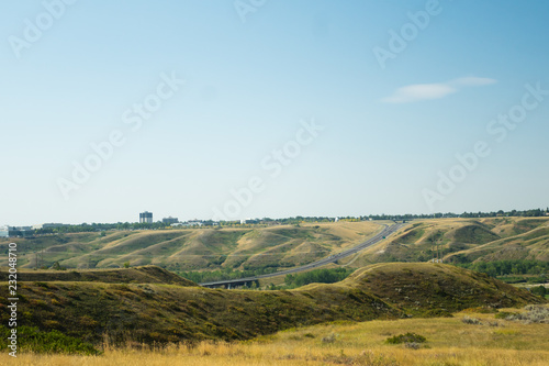 Highway in Lethbridge, Alberta through the middle of town photo