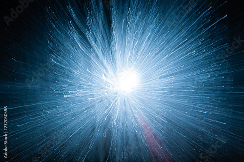 Speed lights tunnel, time warp, space traveling, futuristic background