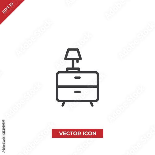 Bedside table vector icon