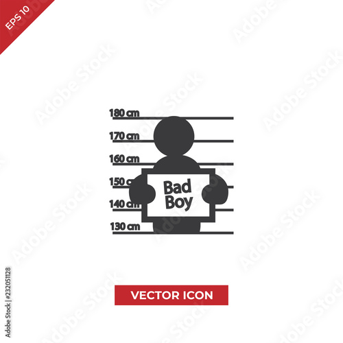 Criminal posing vector icon