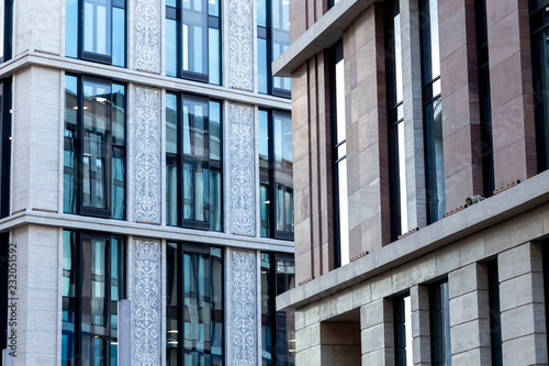 The Windows and facade of the building